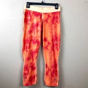 Orange Red Nike Dri-Fit Running Yoga Crop Pant